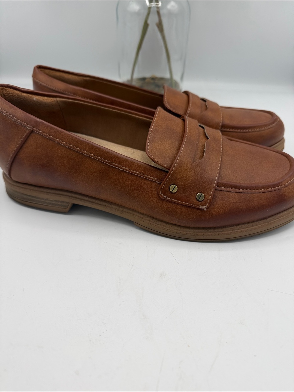Dr. Scholl's Hello Tan Vegan Leather Penny Loafers - Picture 3 of 6